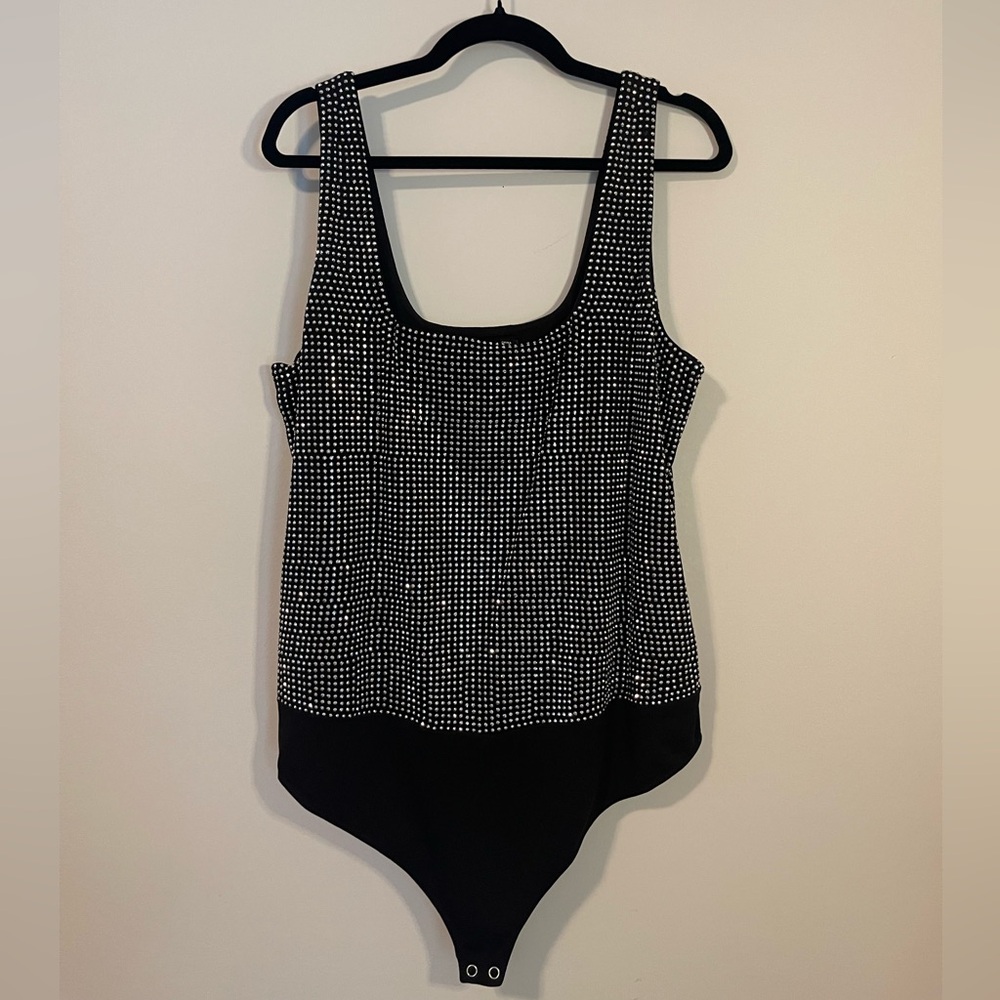 Good American Crystal Modern Tank Bodysuit 4X